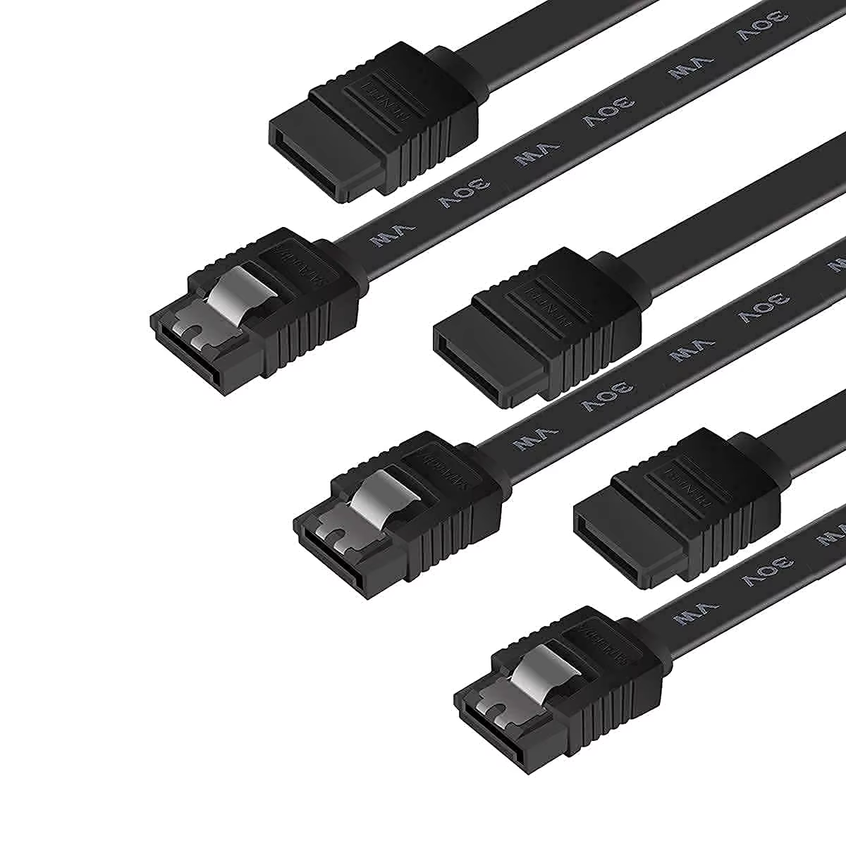 3A Fast Charging Straight to Straight SATA Data Cable with PVC Jacket Braid Shielding for Computers
