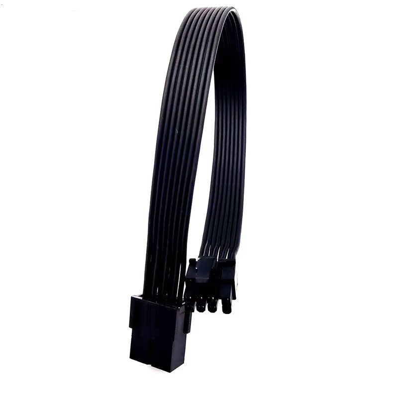 High Quality 6+2pin TPE Sleeved 30cm Copper Core GPU Extension Cable