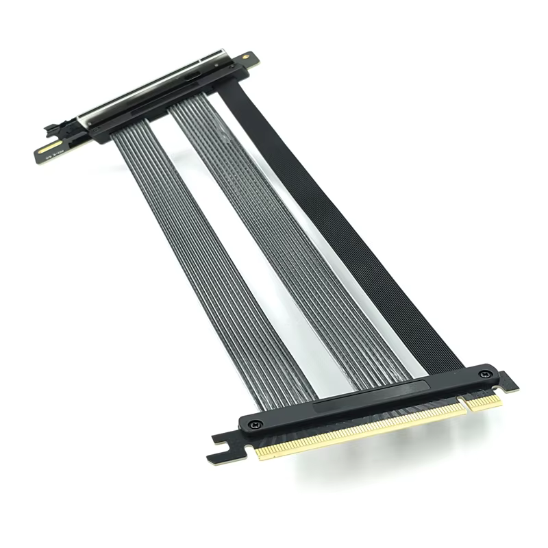 PCIe 5.0 Riser Cable 32GT/s X16 GPU Extension Black Color Compatible RTX 4090/5090 RX 7900XTX Backwards Computer Accessory