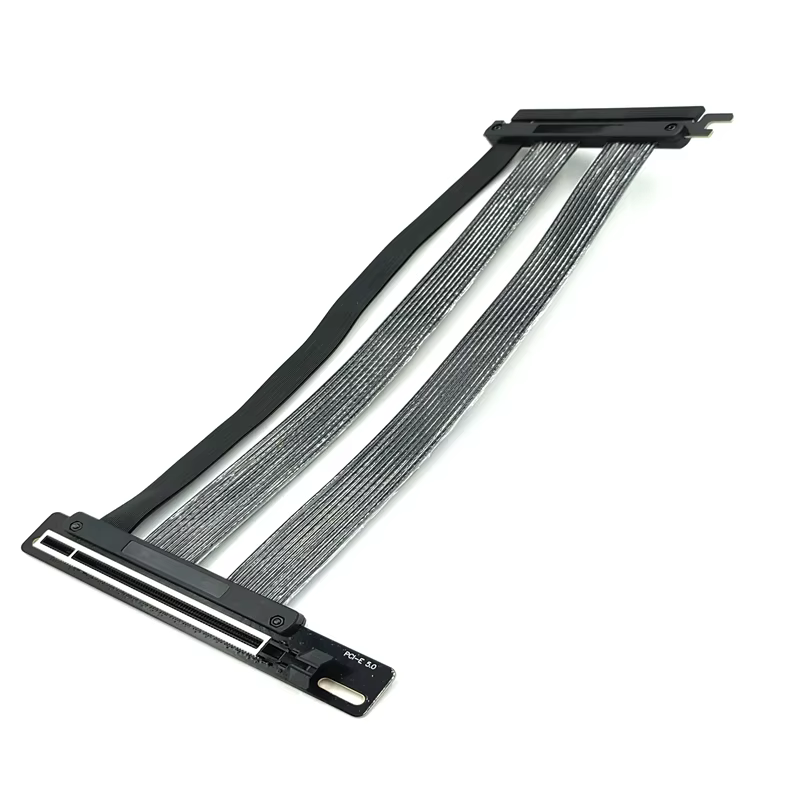 PCIe 5.0 Riser Cable 32GT/s X16 GPU Extension Black Color Compatible RTX 4090/5090 RX 7900XTX Backwards Computer Accessory