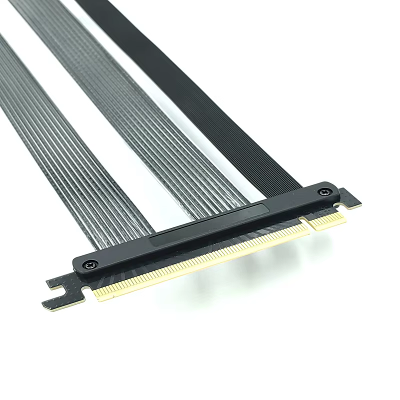 PCIe 5.0 Riser Cable 32GT/s X16 GPU Extension Black Color Compatible RTX 4090/5090 RX 7900XTX Backwards Computer Accessory