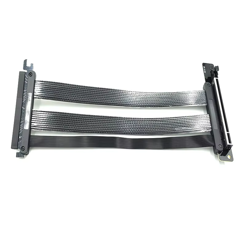 PCIe 5.0 Riser Cable 32GT/s X16 GPU Extension Black Color Compatible RTX 4090/5090 RX 7900XTX Backwards Computer Accessory