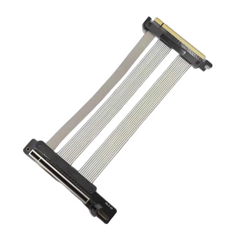 PCIe 5.0 Riser Cable 32GT/s X16 GPU Extension Black Color Compatible RTX 4090/5090 RX 7900XTX Backwards Computer Accessory