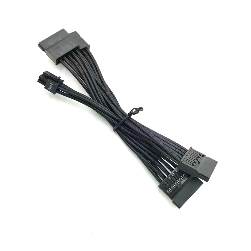 18AWG Copper Sleeved 6 Pin to 4X for Driver Power Cable for Desktop Computer Compatible with Corsair 40cm