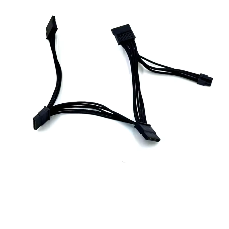 18AWG Copper Sleeved 6 Pin to 4X for Driver Power Cable for Desktop Computer Compatible with Corsair 40cm