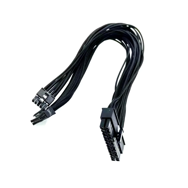 Sleeved Copper 18AWG 24-Pin to 18+10 Pin Power Cable Adapter for Corsair SF450/SF600/SF750/SFX 80+ (30cm) Desktop Use