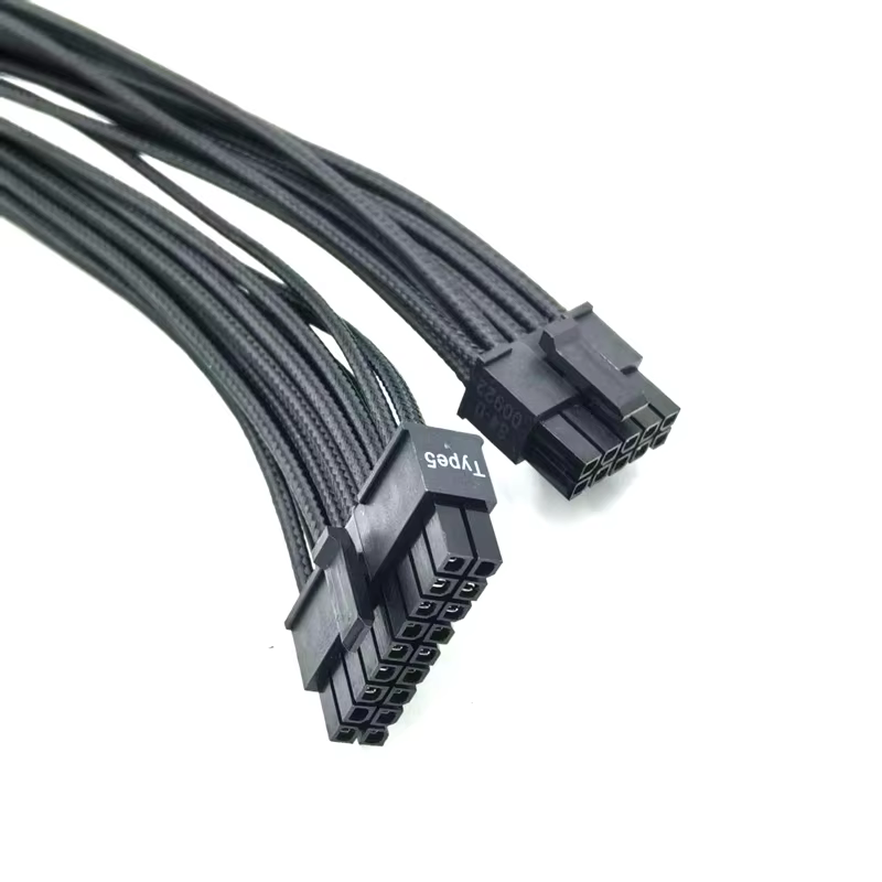Sleeved Copper 18AWG 24-Pin to 18+10 Pin Power Cable Adapter for Corsair SF450/SF600/SF750/SFX 80+ (30cm) Desktop Use