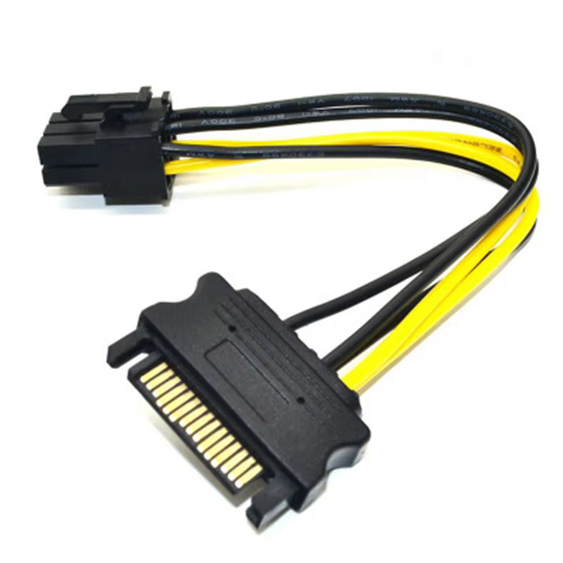 SATA15 Pin to 6 Pin PCI Express Adapter Power Cord for Graphics Video Card Sata Power Cable Extension Cords