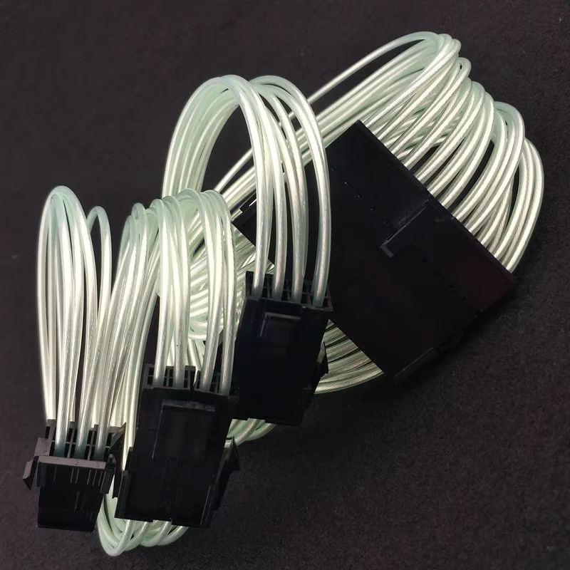 Silver Core Copper Wire Sleeved Audio Cables ATX PCI-E EPS Extension with 30cm Length ROHS CE PAHS for