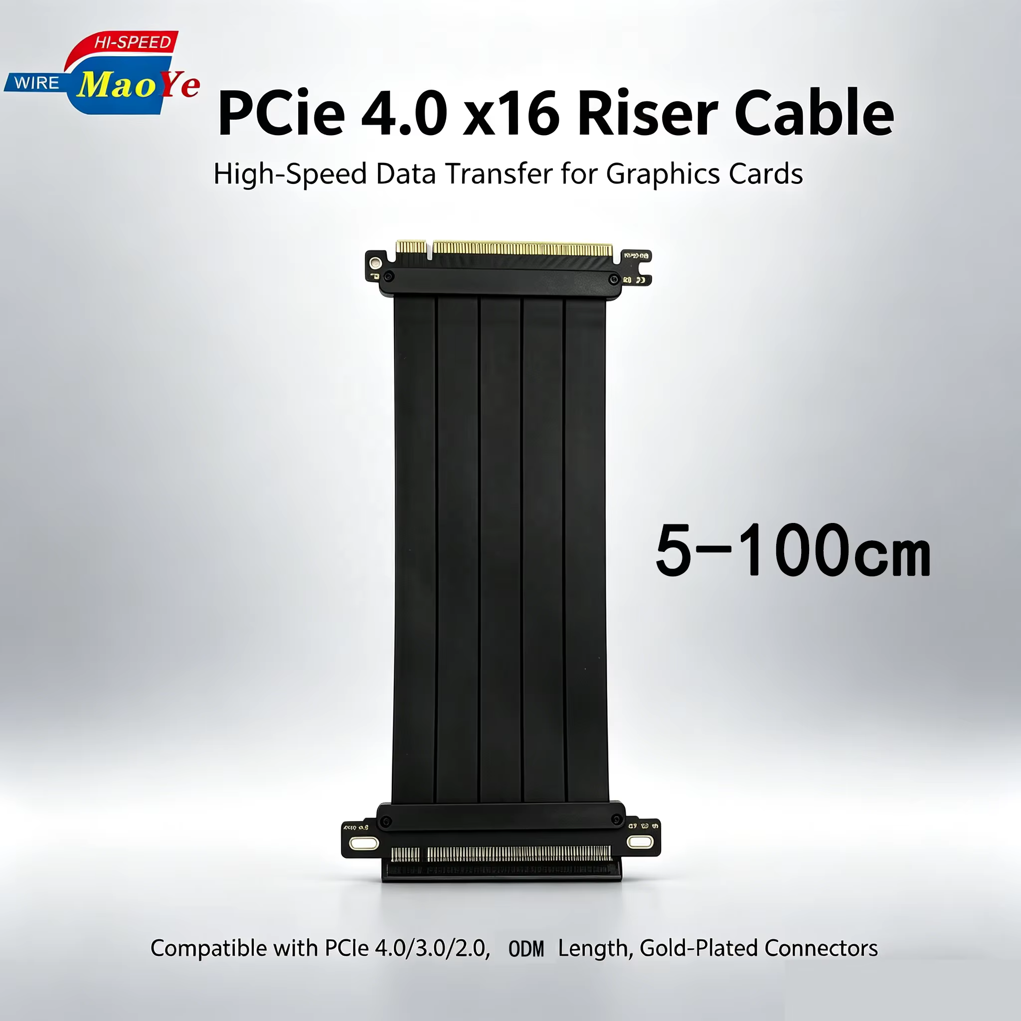PCIe Gen4 Riser Cable X16 GPU Extension 64GB/s High Speed for RTX 4090 4080 RX 7900 XTX ITX SFF PC Build Low Latency