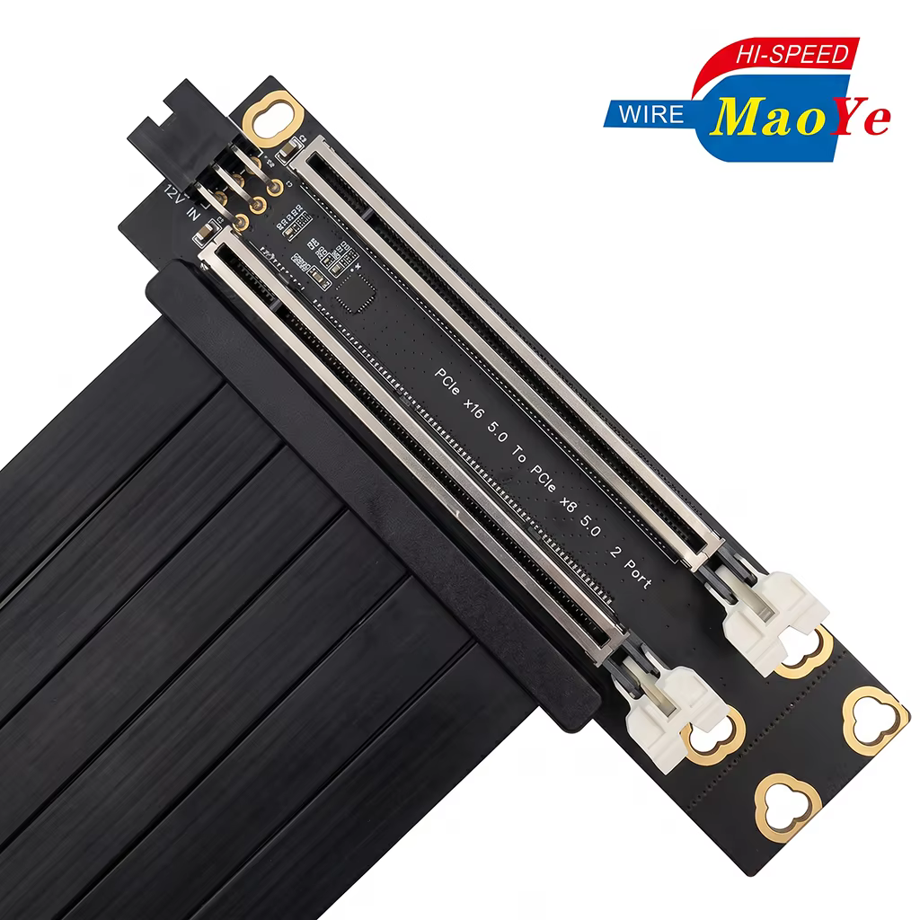 PCIe Gen5 X16 2 Port X8 Expansion Card No Performance Loss GPU Riser for AI Computing Workstation Server Stock Anti Interference
