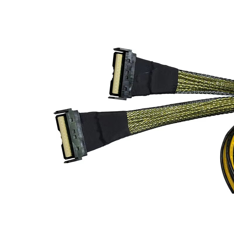 PCIE 6.0 CEM Riser Cable PCIe6.0 SLOT 16X to MCIO 8X *2+HSG PH4.2 8P+HSG PH2.0 4P Cable
