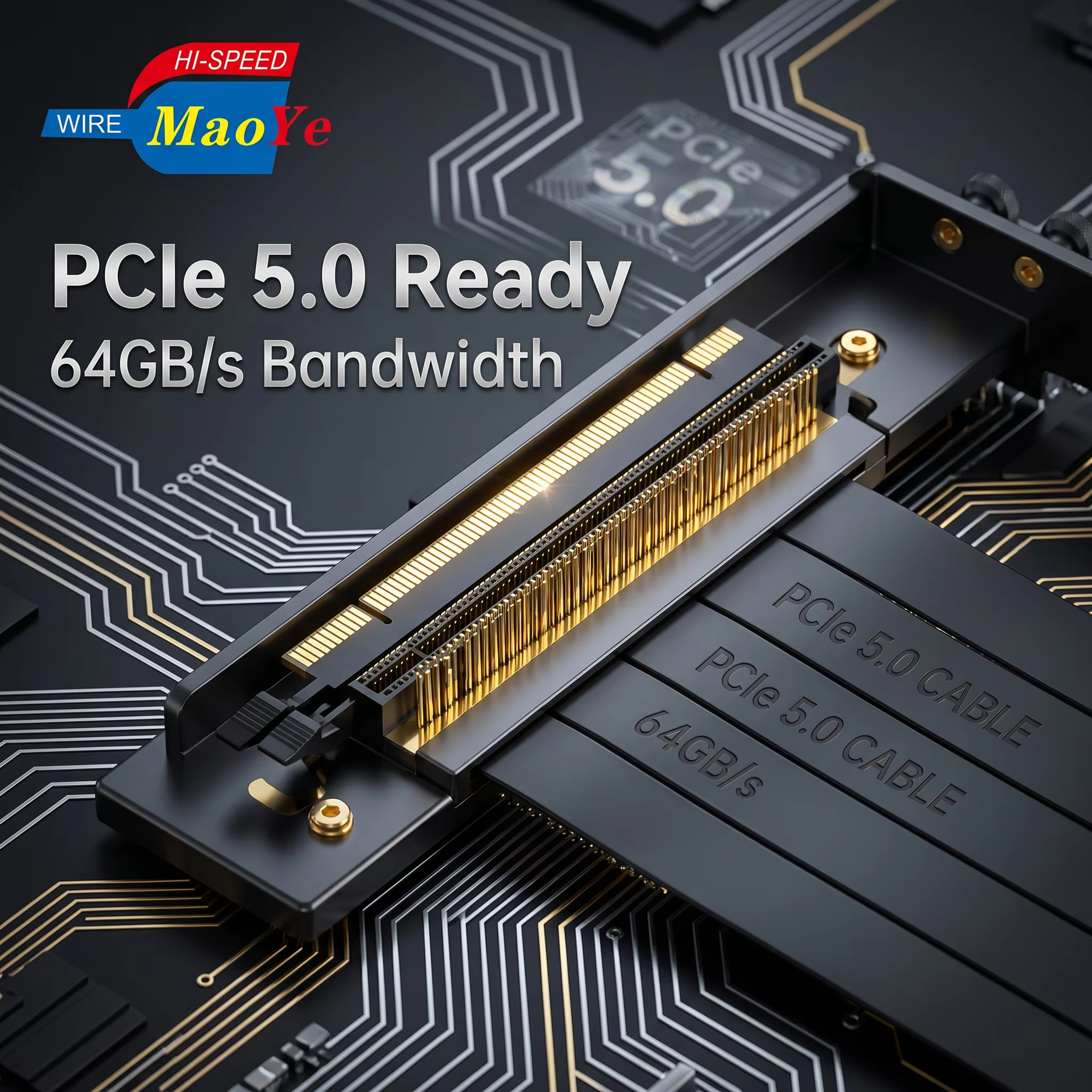 MaoYe PCIe 5.0 GPU Vertical Mount Bracket Riser Cable One Kit Fits All PCs Server Compatible No Compatibility Issues Stock