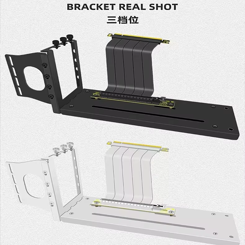 Old GPU Holder Bracket 90 Degree PCIe 3.0/4.0/5.0X16 Riser Cable Full Speed Transmission No Interference All Cases Server Stock
