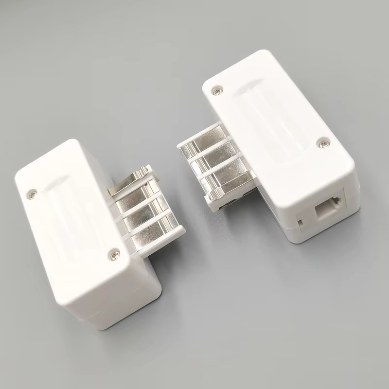 French Power Supply Telephone Adapter 8P2C 6P2C RJ45 RJ11 ABS Plastic Black China High Quality