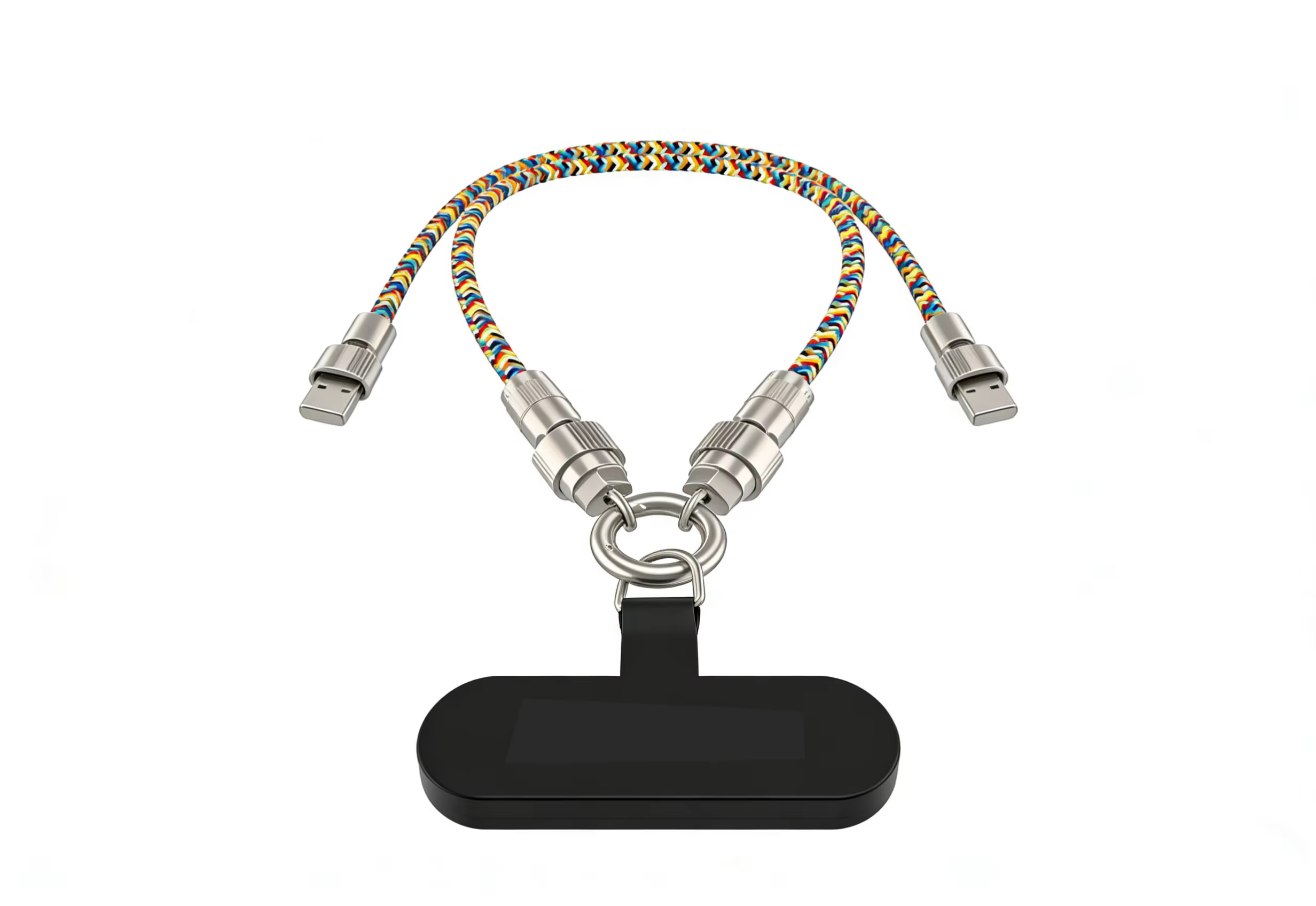 Mobile Phone Lanyard Data Cable Color Woven Hand Rope Anti-Loss Crossbody Can Be Hung Back Neck Wrist Multi-Functional