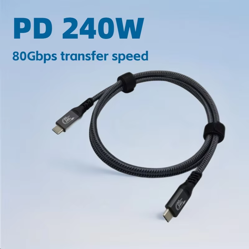 USB4 V2.0 80 Gbps 8K 60Hz Compatible Thunderbolt 5 PD 240W Gen4 5A Fast Charging Pure Copper Braid Nylon USB Type-C Data Camera