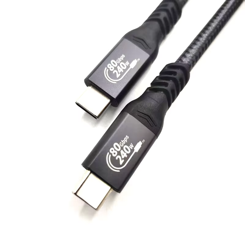 USB4 V2.0 80 Gbps 8K 60Hz Compatible Thunderbolt 5 PD 240W Gen4 5A Fast Charging Pure Copper Braid Nylon USB Type-C Data Camera