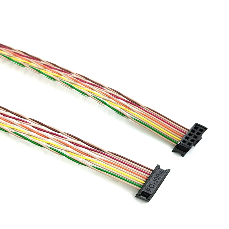 OEM ODM Factory 2.54mm Pitch 10 Wire IDC Flat Twisted Pair Ribbon Flex Cable PVC Jacket 2.54mm Pitch IDC Header Computer Use