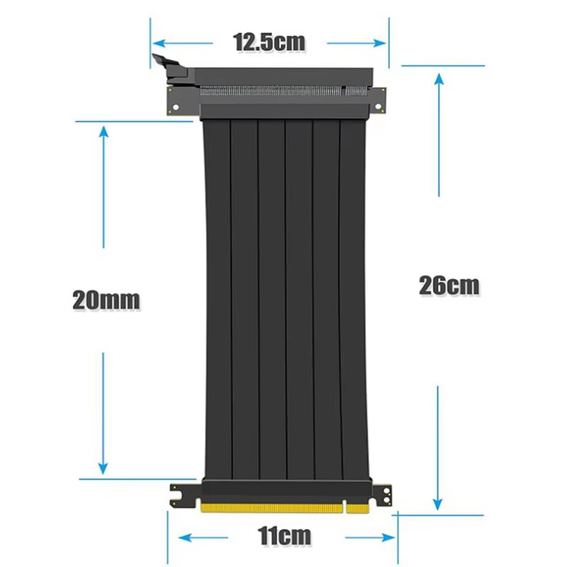 High-Speed 20cm 180 Degrees PCI 3.0 16X Extension Cable GPU Expansion Card for PCI Express Port Wiring Accessories