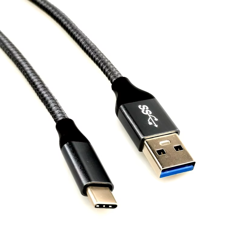 USB3.0 Gen 1 Type C to C Cable PD 60W Braided Data Cable with 10Gbps 5A Current Compatible with Mobile Phones