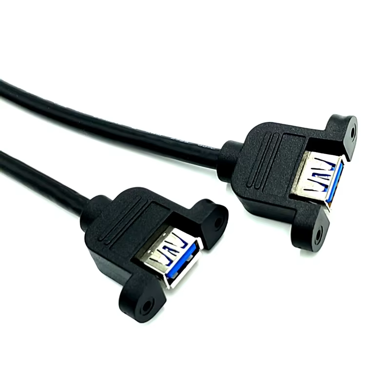Dual USB3.0 a Female to Mini 20pin USB3.0 Extension Computer case with Screw Lock Panel Cable