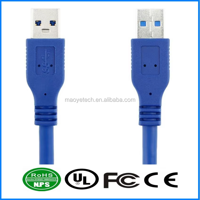 USB3.0 AM to AM Superspeed Data Cable for Computer & Portable Hard Drive with 3A Fast Charging and Braided Shielding