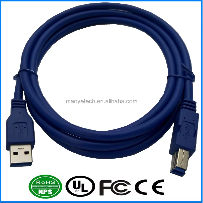 3ft or Other Cable Length Can Customized Black USB 3.0 Printer Cable a Male to B Male Data Cable Genre