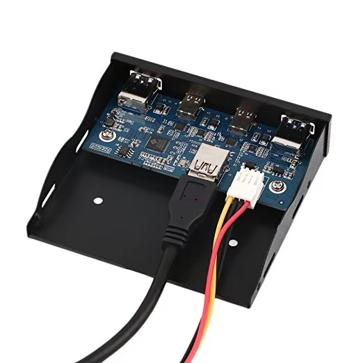 USB 3.0 2-Ports + USB 3.1 Type C 2-Ports 3.5 Inch Front Panel USB Hub with 19 Pin Connector & 2ft Adapter Cable