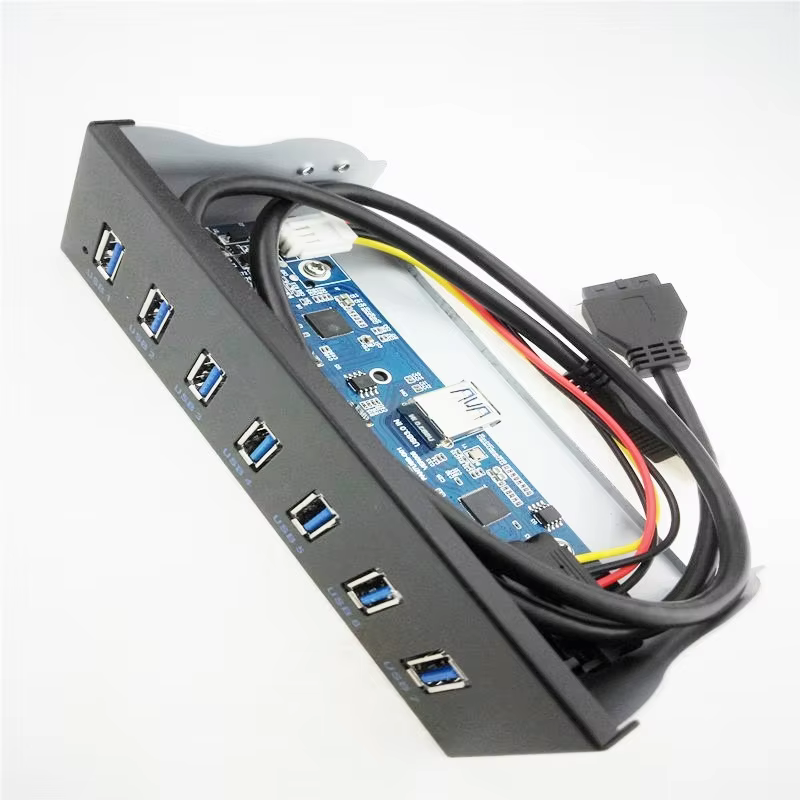Font Computer Case Panel 5.25 Inch 7Port USB 3.0 Hub