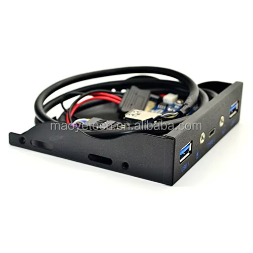 19Pin to 2 Ports USB 3.0 HUB and HD Audio+1 Port USB 3.1 Type C- 3.5-in PC Floppy Front Panel