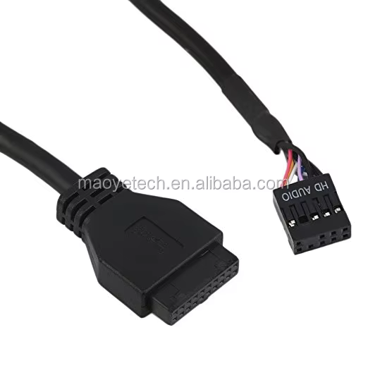 19Pin to 2 Ports USB 3.0 HUB and HD Audio+1 Port USB 3.1 Type C- 3.5-in PC Floppy Front Panel