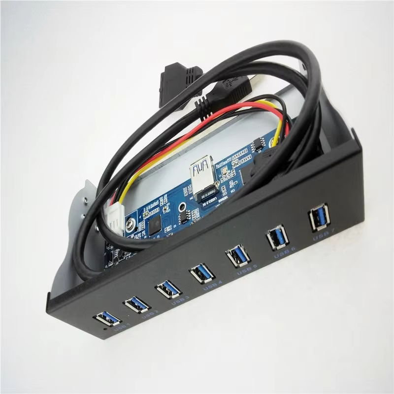 Top Quality 7Port 5.25 USB 3.0 Hub Computer Case Front Panel