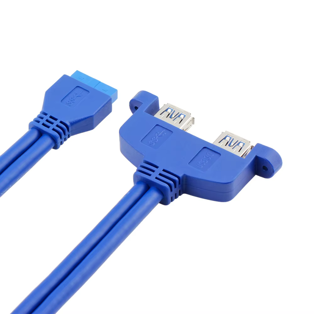 Motherboard 20pin to Dual USB 3.0 USB AF to 20-pin Data Cable