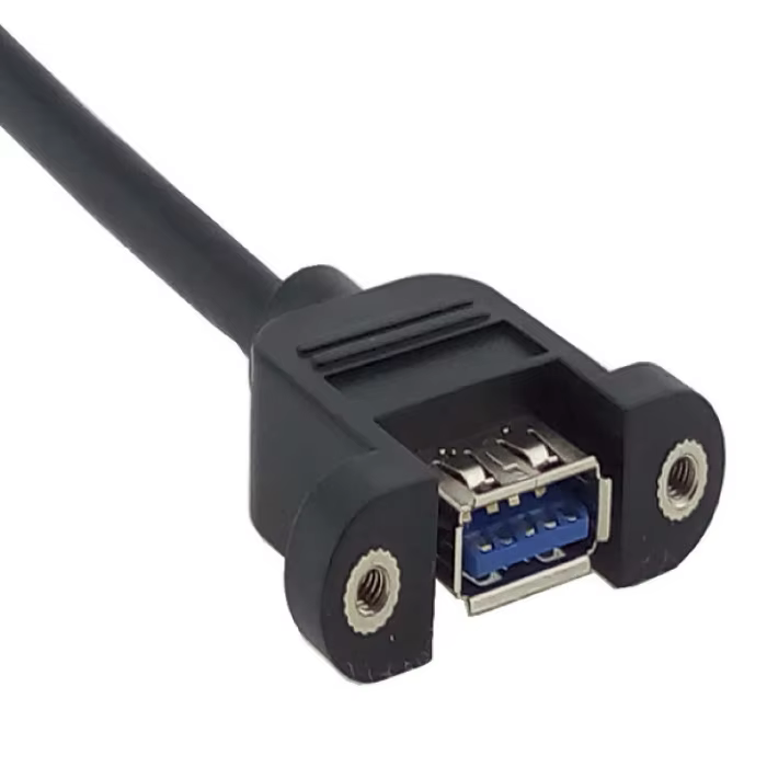 Superspeed USB3.0 Cable Female to Female Mounting Ears Standard Port Copper Wire