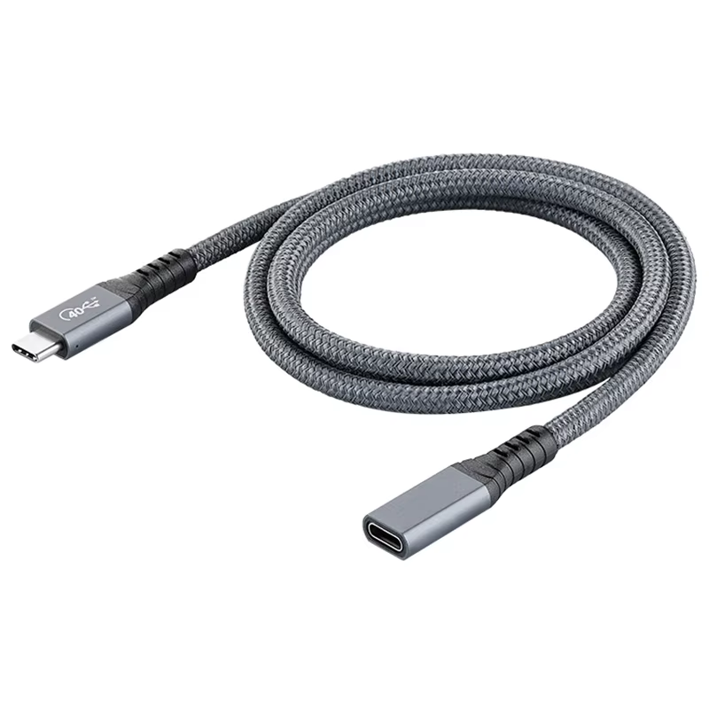 New Product with Braid Sleeve Type C Male to C Female USB4.0 Cable 100W 40Gbps Compatible with USB3.0 Cable