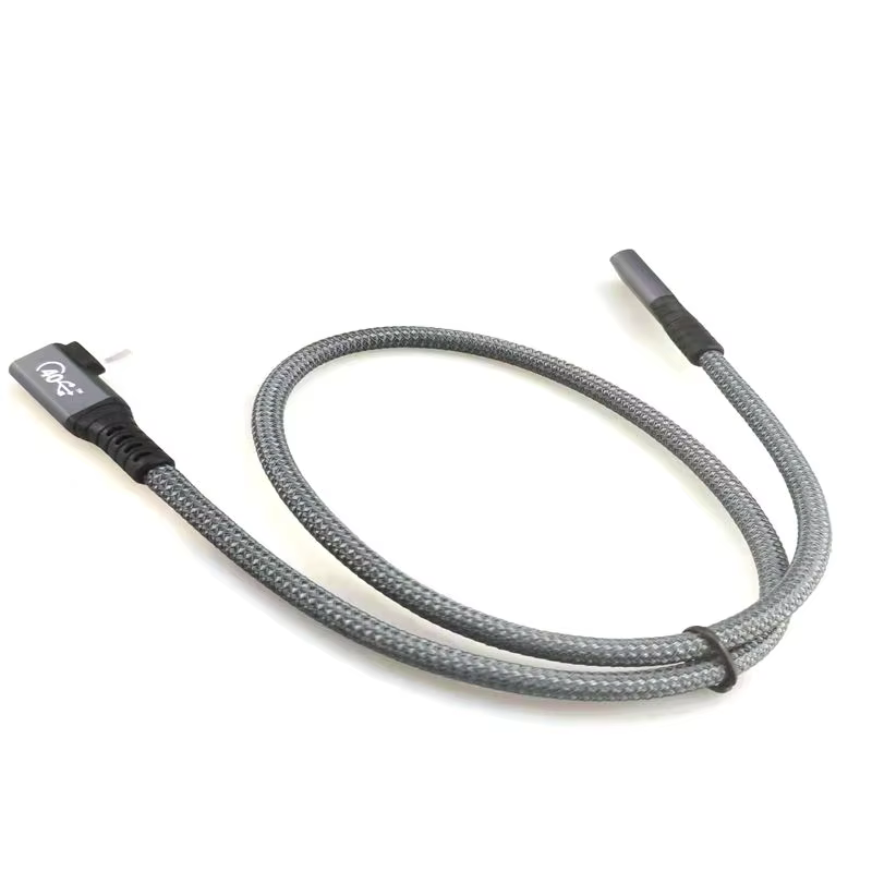 New Product with Braid Sleeve Type C Male to C Female USB4.0 Cable 100W 40Gbps Compatible with USB3.0 Cable