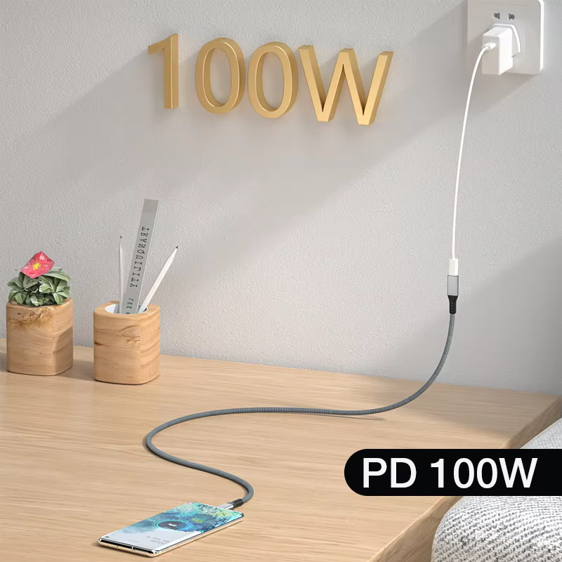 New Product with Braid Sleeve Type C Male to C Female USB4.0 Cable 100W 40Gbps Compatible with USB3.0 Cable