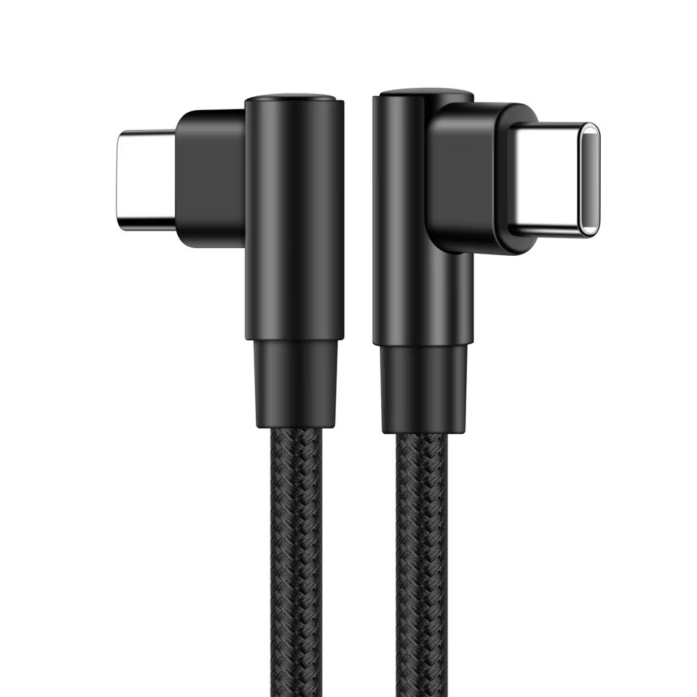 Right Angle USB 3.0 C Male to C Male Data Cable 0.5m to 5m Length Fast Charging With 3A PD60W Current for Mobile Phones