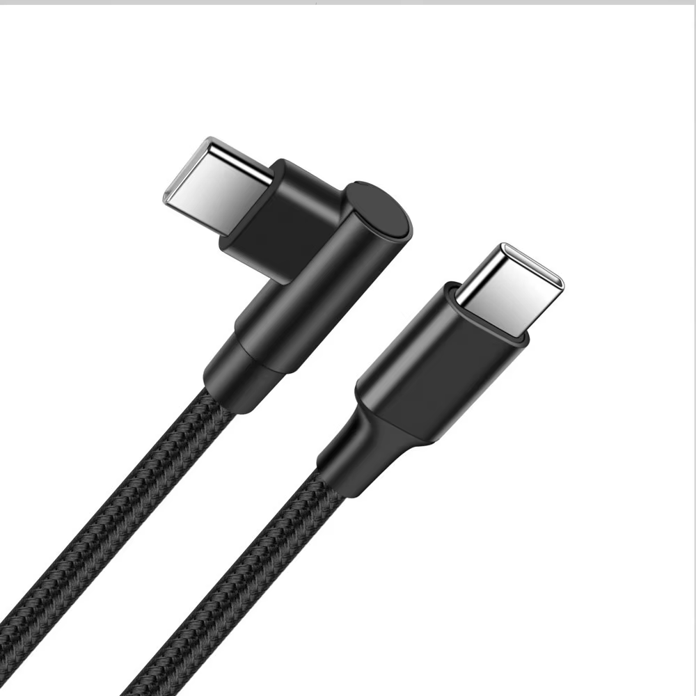 Right Angle USB 3.0 C Male to C Male Data Cable 0.5m to 5m Length Fast Charging With 3A PD60W Current for Mobile Phones