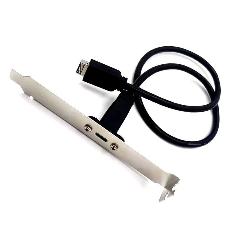 Factory Hot Selling C Female to Type E Gen 3.2 10G USB Type-C Cable with Screw Shell and Braid Shielding for Computer Case Use