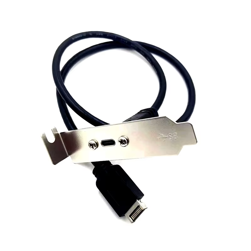 Factory Hot Selling C Female to Type E Gen 3.2 10G USB Type-C Cable with Screw Shell and Braid Shielding for Computer Case Use