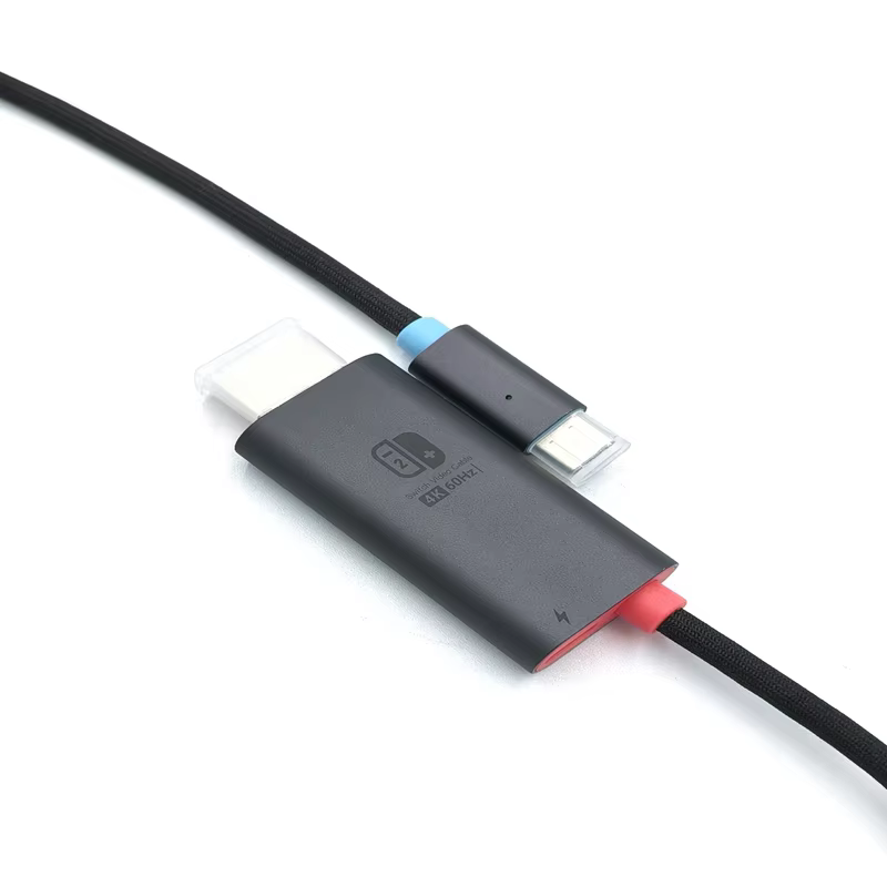 Maoye New Products Hot Sell Gold Connectors Nickel Plated Type C to HD Braid Nylon Cable for Nintendo Switch and Computer Use