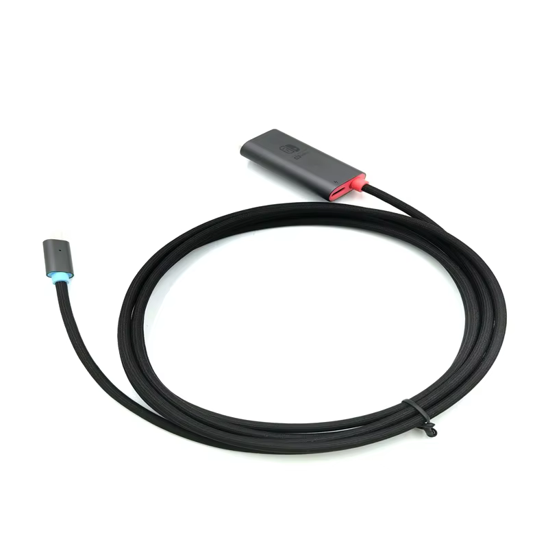 Maoye New Products Hot Sell Gold Connectors Nickel Plated Type C to HD Braid Nylon Cable for Nintendo Switch and Computer Use