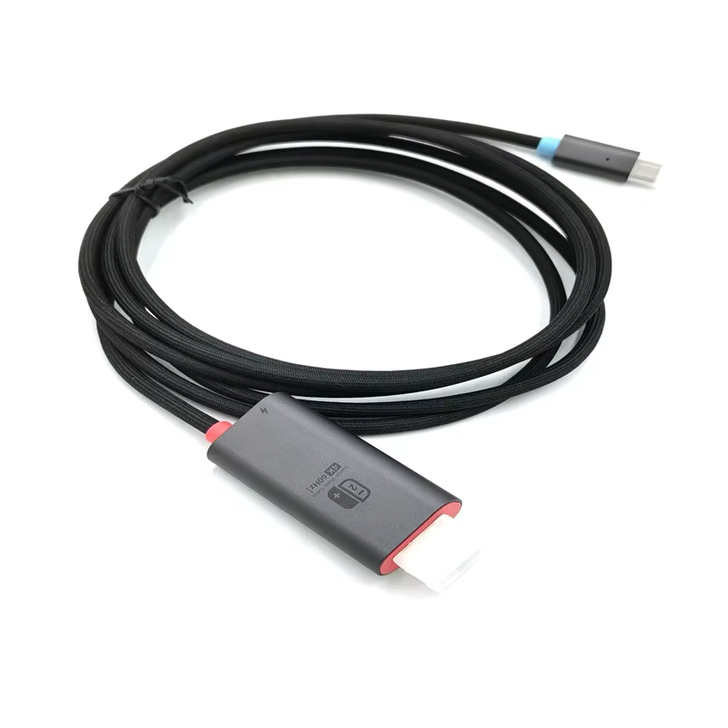 Maoye New Products Hot Sell Gold Connectors Nickel Plated Type C to HD Braid Nylon Cable for Nintendo Switch and Computer Use