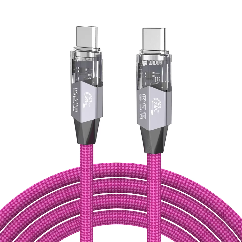 Colorful Sleeved Maoye USB 4.0 Cable 1.2m 40Gbps Data Sync 240W Fast Charging Tinned Copper Conductor 8K Video Monitor Computer