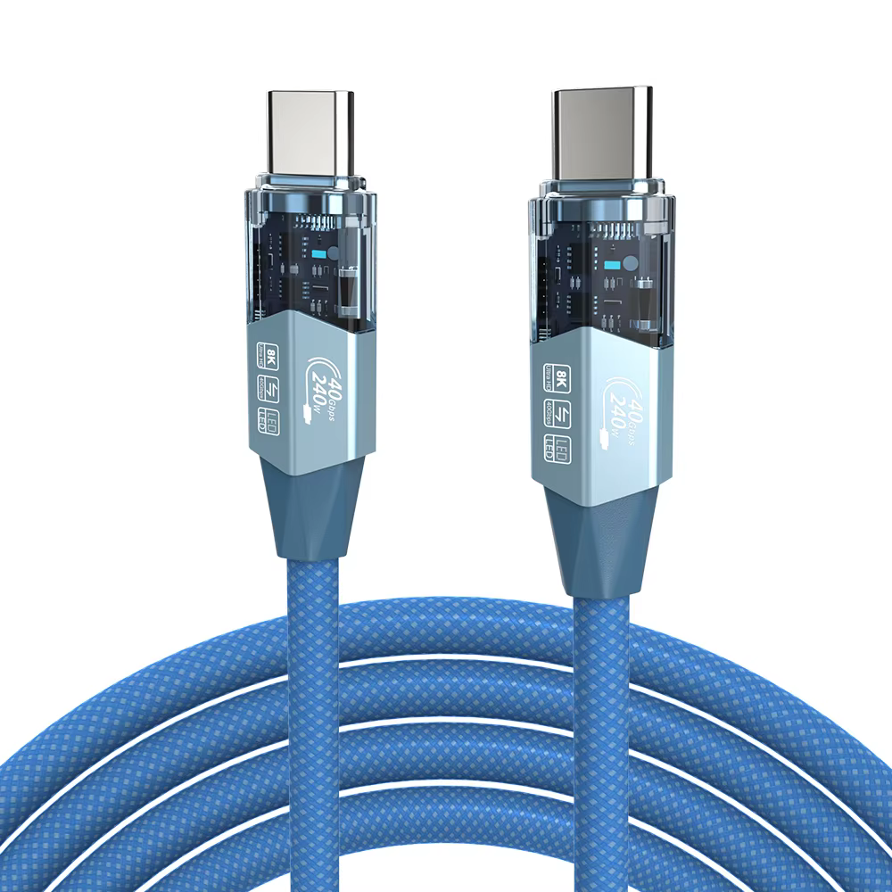 PD240W 40Gbps USB 3.2 Type-C Magnetic Braid Cable with 5A Fast Charging