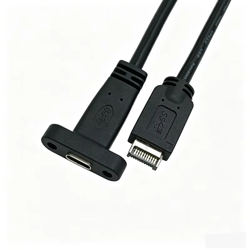 Front Baffle Line Type-E to Type-C 3.1Gen2 Data 20Gbps High-speed Transmission