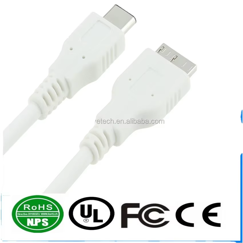 Factory Price Fast Charging Data Transfer USB3.1 Type C to USB3.0 Micro B Data Cable for Laptop