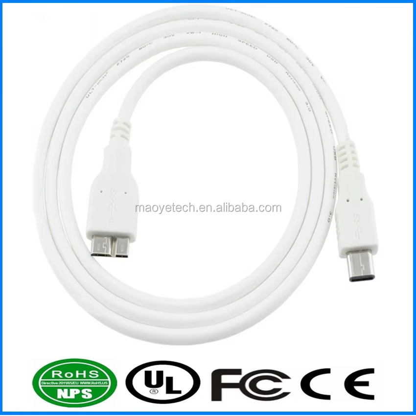Factory Price Fast Charging Data Transfer USB3.1 Type C to USB3.0 Micro B Data Cable for Laptop